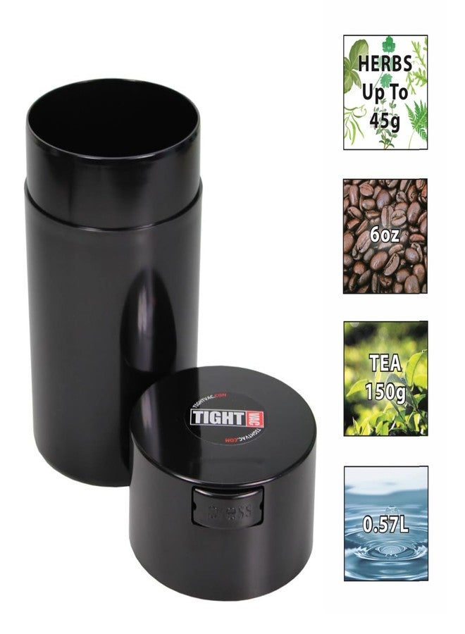 TIGHTPAC Tightvac 1 oz to 6 ounce - Patented Airtight Container | Multi-use Vacuum Container Works as Smell Proof Containers for Herbs and Dry Goods. Black - Image 5